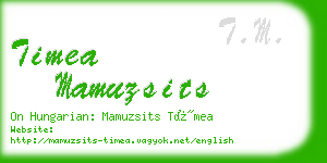 timea mamuzsits business card